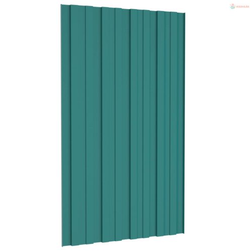 Tetőpanel 12 pcs Zöld 80 x 45 cm Horganyzott acél