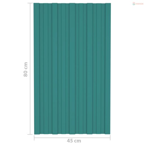 Tetőpanel 12 pcs Zöld 80 x 45 cm Horganyzott acél
