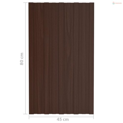 Tetőpanel 12 pcs Barna 80 x 45 cm Horganyzott acél