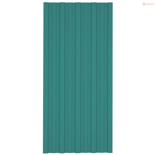 Tetőpanel 12 pcs Zöld 100 x 45 cm Horganyzott acél