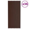 Tetőpanel 36 pcs Barna 100 x 45 cm Horganyzott acél