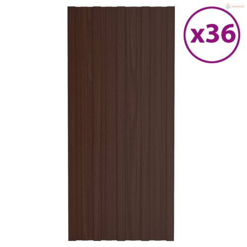 Tetőpanel 36 pcs Barna 100 x 45 cm Horganyzott acél