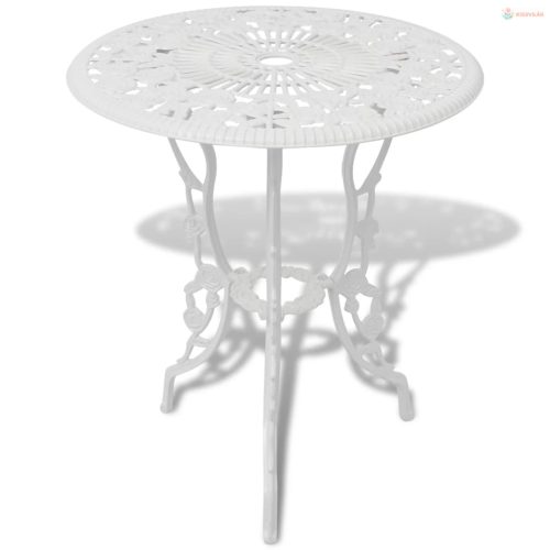 3 részes fehér öntött alumínium bisztró szett