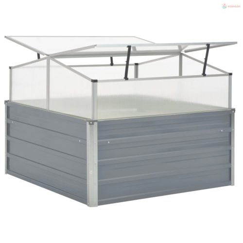 Szürke melegház horganyzott acélból 100 x 100 x 85 cm
