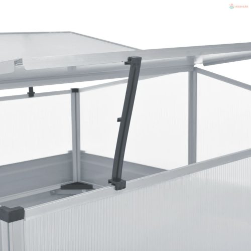 Szürke melegház horganyzott acélból 100 x 100 x 85 cm