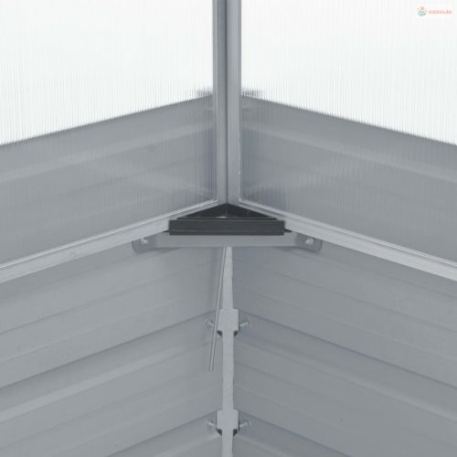 Szürke melegház horganyzott acélból 100 x 100 x 85 cm