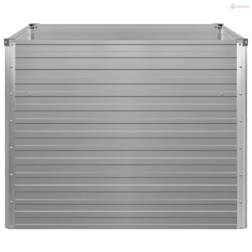 Szürke horganyzott acél kerti magaságyás 100 x 100 x 77 cm