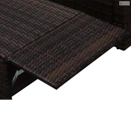 2-részes barna polyrattan kerti bútorszett párnákkal