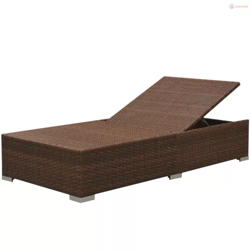 3 részes barna polyrattan kerti ülőgarnitúra párnával