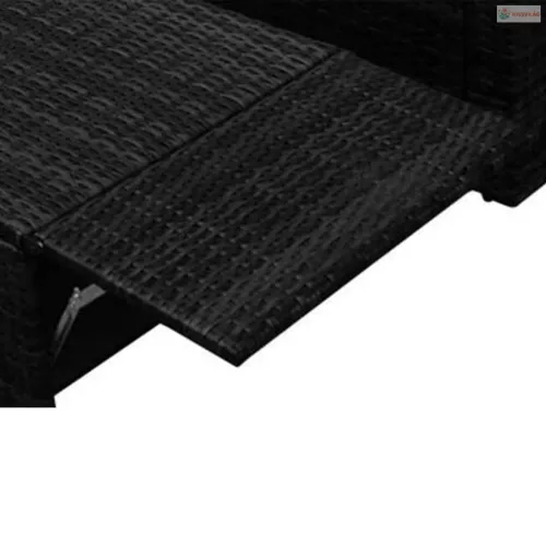 2 részes fekete polyrattan kerti ülőgarnitúra párnákkal