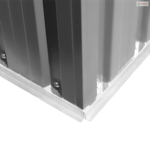 Szürke fém kerti fészer 257 x 205 x 178 cm