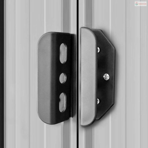 Szürke fém kerti fészer 257 x 205 x 178 cm