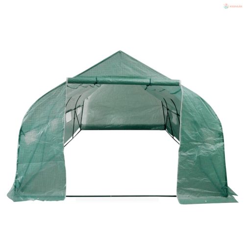 Hordozható bejárható fóliasátor melegház acél vázzal 18 m²