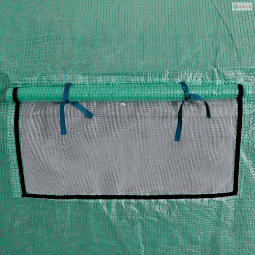 Hordozható bejárható fóliasátor melegház acél vázzal 18 m²