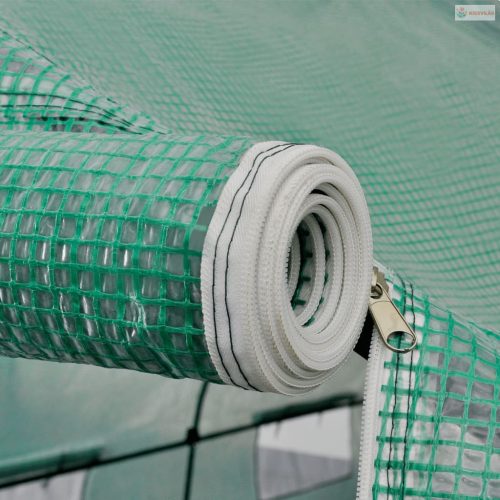 Hordozható bejárható fóliasátor melegház acél vázzal 18 m²