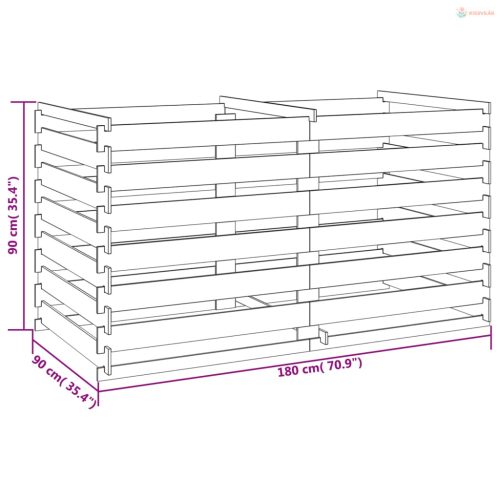 Lécezett komposztáló impregnált fenyőfából 180x90x90 cm