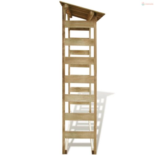 Impregnált fenyőfa tűzifatároló 150 x 44 x 176 cm