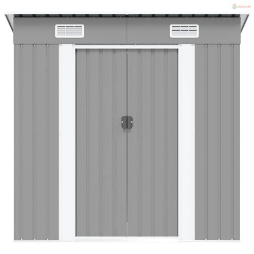 Szürke fém kerti fészer