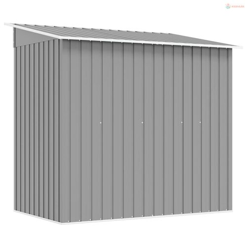 Szürke fém kerti fészer