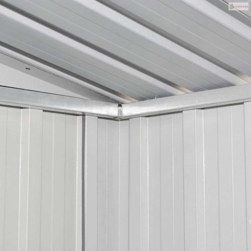 Szürke fém kerti fészer