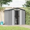 Szürke fém kerti fészer 204 x 132 x 186 cm