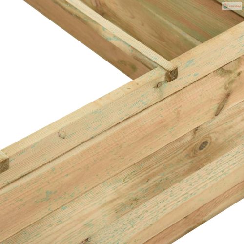 Impregnált fenyőfa kerti magasított zöldségágy 120x120x40 cm