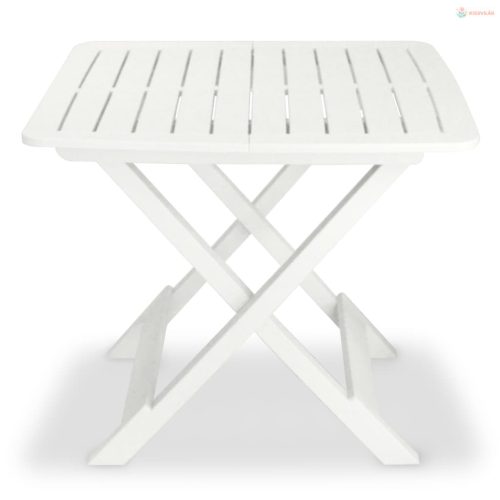 3 darabos fehér összecsukható műanyag bisztrószett