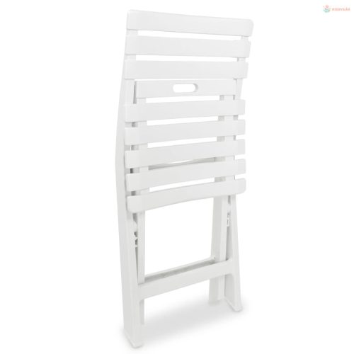 3 darabos fehér összecsukható műanyag bisztrószett