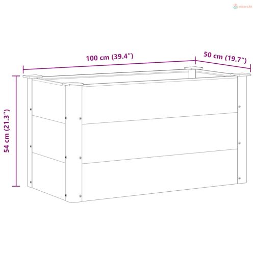 Szürke WPC kerti magaságyás 100 x 50 x 54 cm