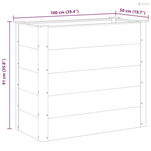Szürke WPC kerti magaságyás 100 x 50 x 91 cm