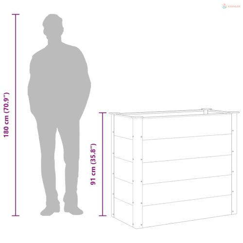 Szürke WPC kerti magaságyás 100 x 50 x 91 cm