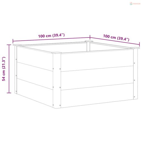 Szürke WPC kerti magaságyás 100 x 100 x 54 cm
