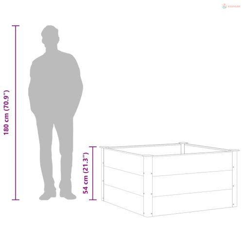 Szürke WPC kerti magaságyás 100 x 100 x 54 cm