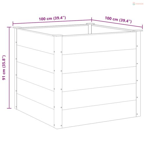 Szürke WPC kerti magaságyás 100 x 100 x 91 cm
