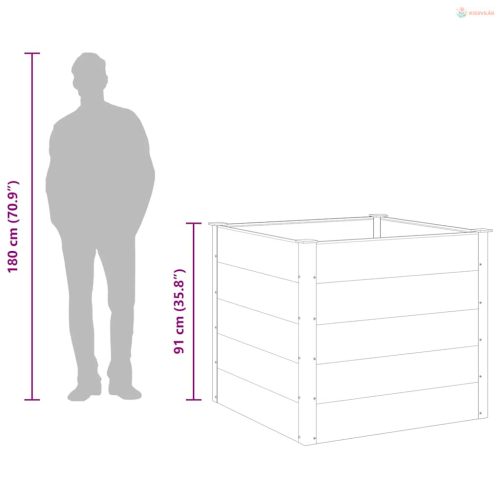 Szürke WPC kerti magaságyás 100 x 100 x 91 cm