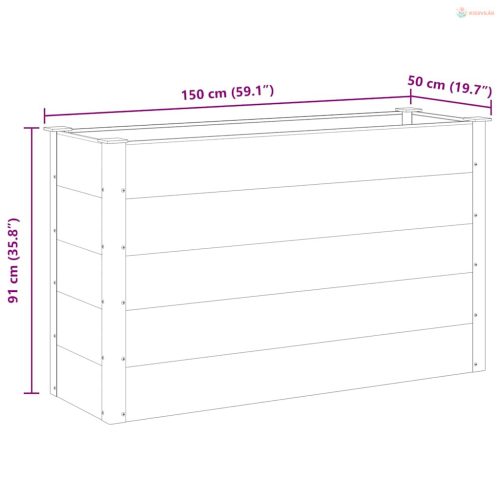 Szürke WPC kerti magaságyás 150 x 50 x 91 cm