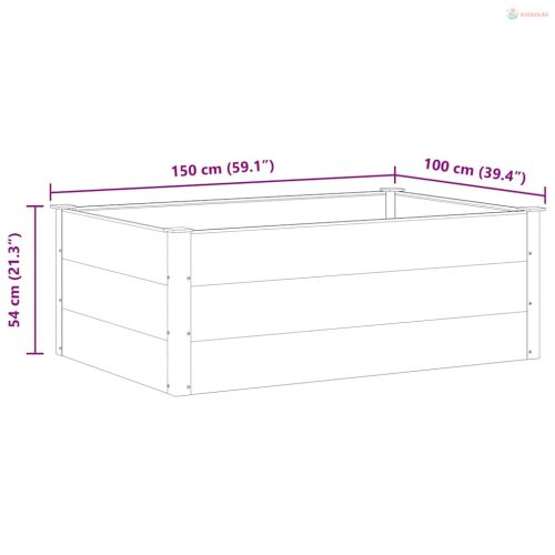 Szürke WPC kerti magaságyás 150 x 100 x 54 cm