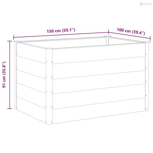 Szürke WPC kerti magaságyás 150 x 100 x 91 cm