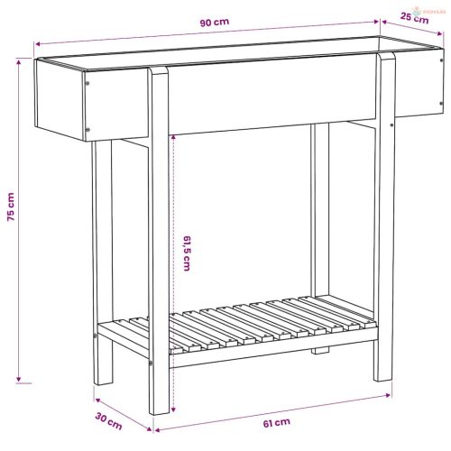 Tömör akácfa és cink kerti magaságyás