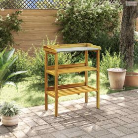 Tömör akác és cink ültetőpad 2 polccal