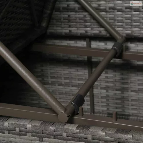 4-részes szürke polyrattan kerti bútorszett párnákkal