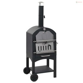 Kültéri faszenes pizzasütő kemence pizzakővel