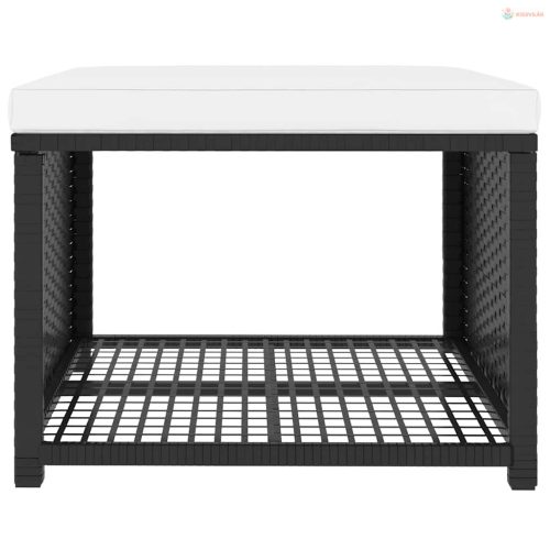 4 részes fekete polyrattan kerti társalgó szett