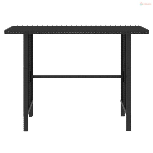 4 részes fekete polyrattan kerti társalgó szett