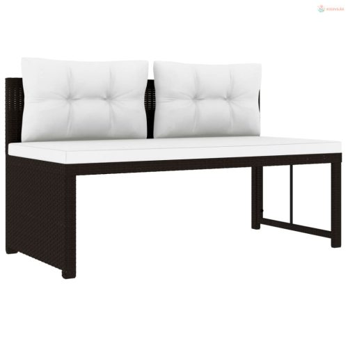 4 részes barna polyrattan kerti társalgó szett