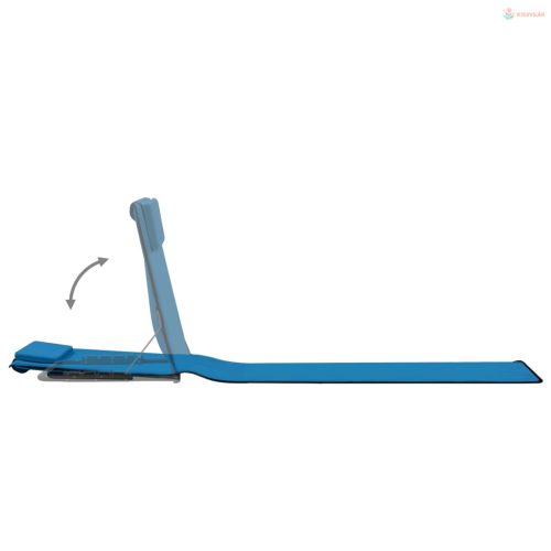 2 db kék összecsukható acél és szövet napozómatrac