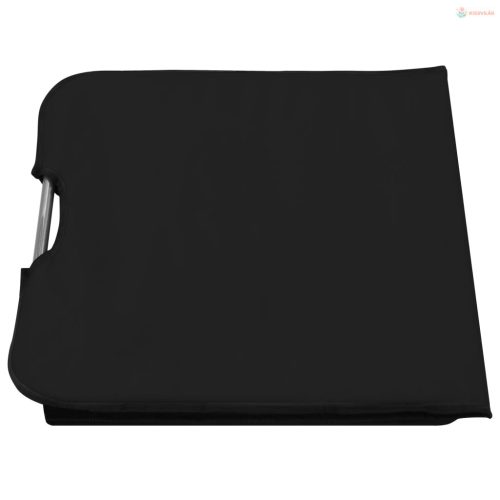 2 db fekete összecsukható acél és szövet napozómatrac