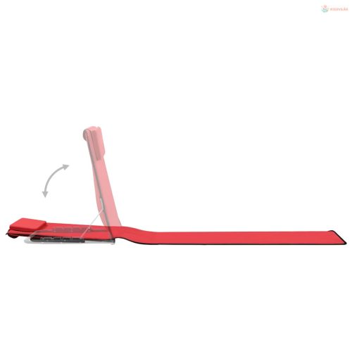 2 db piros összecsukható acél és szövet napozómatrac