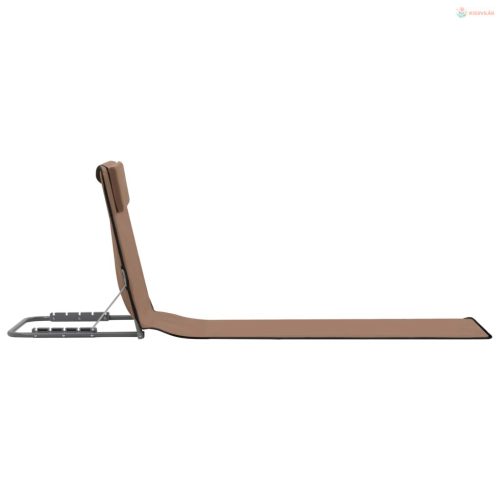 2 db barna összecsukható acél és szövet napozómatrac