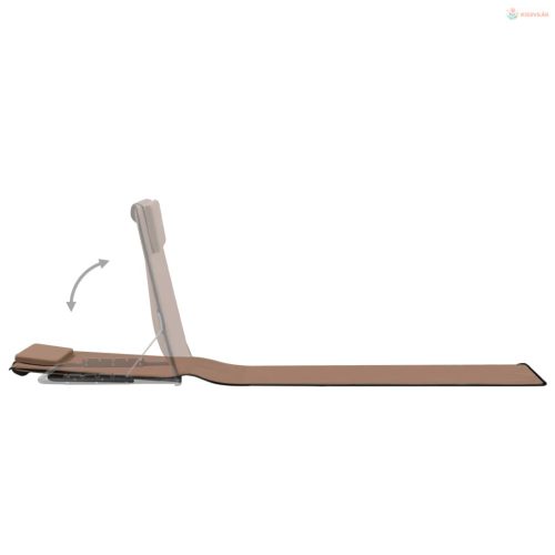 2 db barna összecsukható acél és szövet napozómatrac